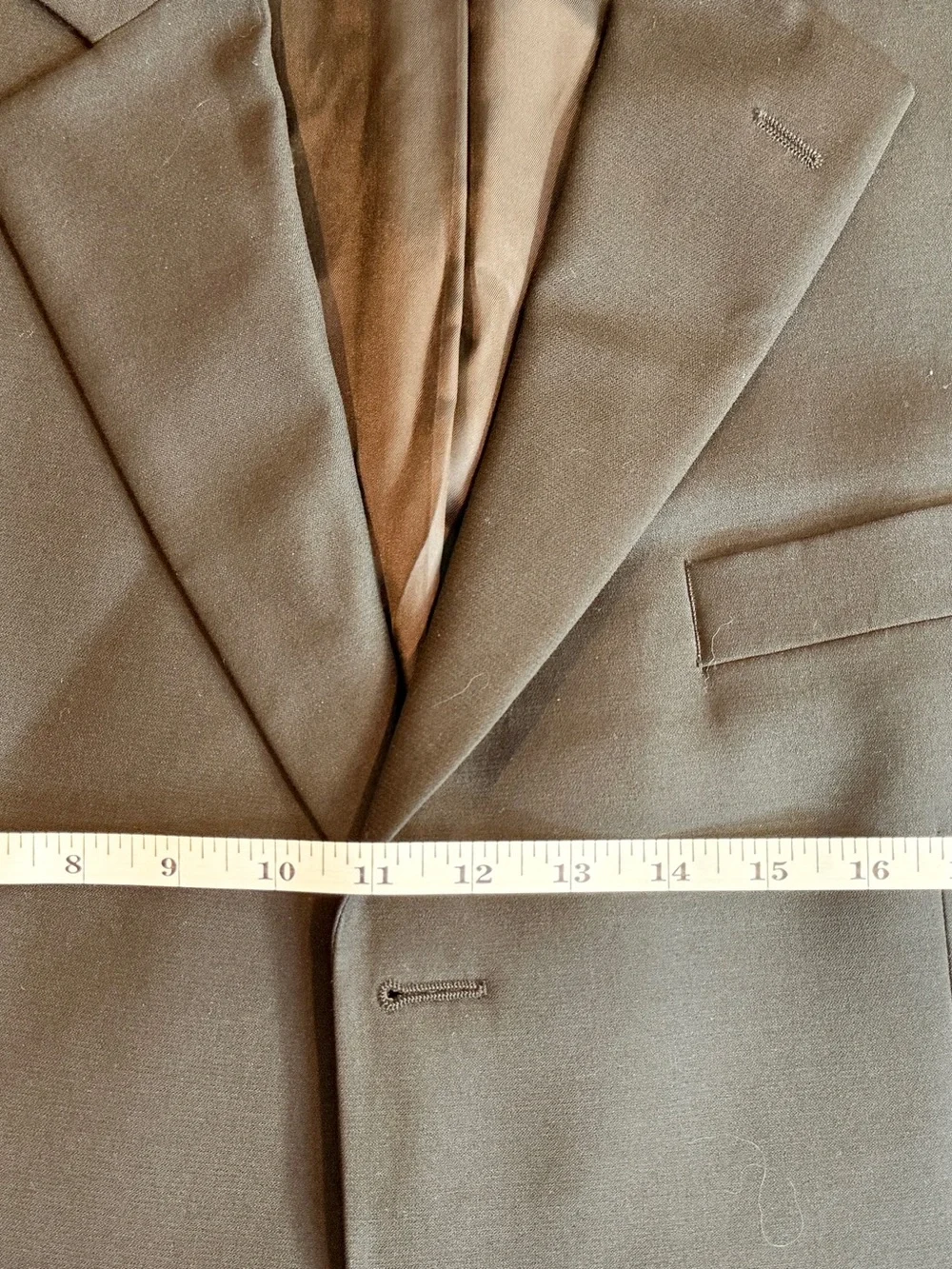 Black 3-Button Blazer - Super 100's Wool (44L)